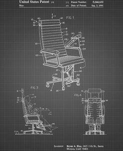 PP648-Black Grid Exercising Office Chair Patent Poster