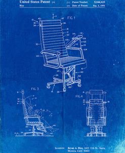 PP648-Faded Blueprint Exercising Office Chair Patent Poster