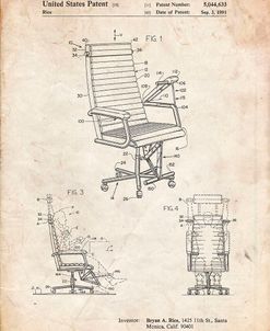 PP648-Vintage Parchment Exercising Office Chair Patent Poster