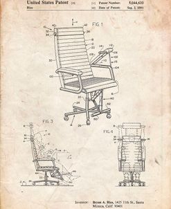 PP648-Vintage Parchment Exercising Office Chair Patent Poster