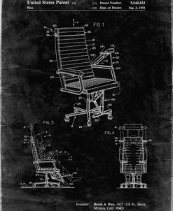 PP648-Black Grunge Exercising Office Chair Patent Poster