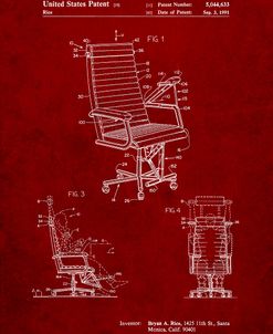 PP648-Burgundy Exercising Office Chair Patent Poster