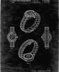 PP651-Black Grunge Luxury Watch Patent Poster