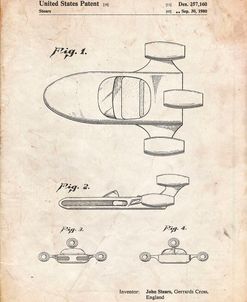 PP650-Vintage Parchment Star Wars X-34 Landspeeder Patent Poster