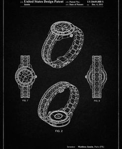 PP651-Vintage Black Luxury Watch Patent Poster