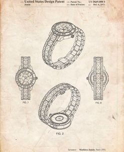 PP651-Vintage Parchment Luxury Watch Patent Poster