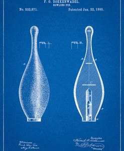 PP652-Blueprint Vintage Bowling Pin Patent Poster