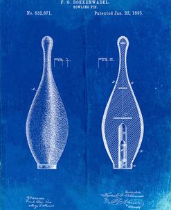 PP652-Faded Blueprint Vintage Bowling Pin Patent Poster