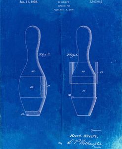 PP653-Faded Blueprint Bowling Pin 1938 Patent Poster