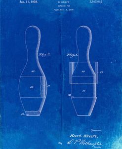PP653-Faded Blueprint Bowling Pin 1938 Patent Poster