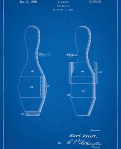 PP653-Blueprint Bowling Pin 1938 Patent Poster