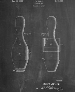PP653-Chalkboard Bowling Pin 1938 Patent Poster