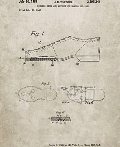 PP655-Sandstone Vintage Bowling Shoes Patent Poster