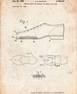 PP655-Vintage Parchment Vintage Bowling Shoes Patent Poster