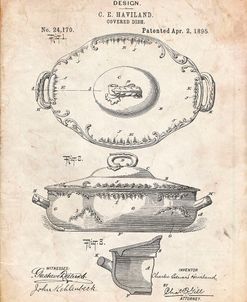 PP657-Vintage Parchment Haviland Covered Serving Dish Canvas Art