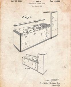 PP659-Vintage Parchment Kitchen Cabinets Poster