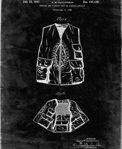 PP661-Black Grunge Hunting and Fishing Vest Patent Poster
