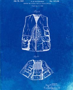 PP661-Faded Blueprint Hunting and Fishing Vest Patent Poster