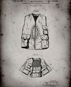 PP661-Faded Grey Hunting and Fishing Vest Patent Poster