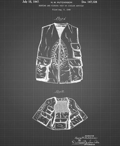 PP661-Black Grid Hunting and Fishing Vest Patent Poster