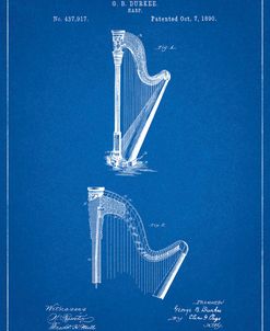 PP662-Blueprint Harp Instrument 1890 Patent Poster