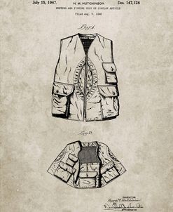 PP661-Sandstone Hunting and Fishing Vest Patent Poster