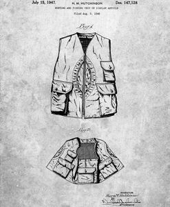 PP661-Slate Hunting and Fishing Vest Patent Poster