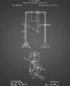 PP664-Black Grid Portable Gymnastic Bars 1890 Patent Poster