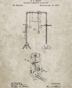 PP664-Sandstone Portable Gymnastic Bars 1890 Patent Poster