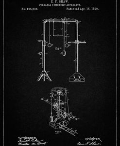 PP664-Vintage Black Portable Gymnastic Bars 1890 Patent Poster