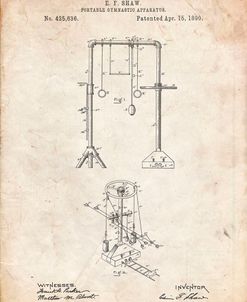 PP664-Vintage Parchment Portable Gymnastic Bars 1890 Patent Poster