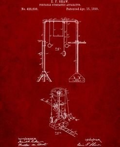 PP664-Burgundy Portable Gymnastic Bars 1890 Patent Poster