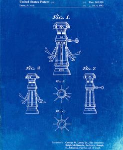 PP665-Faded Blueprint Star Wars FX-7 Medical Droid Patent Poster