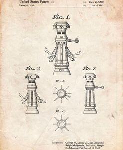 PP665-Vintage Parchment Star Wars FX-7 Medical Droid Patent Poster