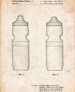 PP669-Vintage Parchment Cycling Water Bottle Patent Poster