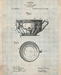 PP670-Antique Grid Parchment Gyrocompass Patent Poster