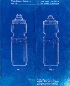 PP669-Faded Blueprint Cycling Water Bottle Patent Poster