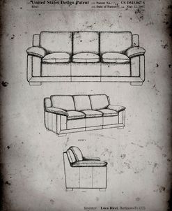 PP671-Faded Grey Couch Patent Poster