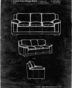 PP671-Black Grunge Couch Patent Poster