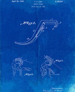 PP672-Faded Blueprint Bottle Opener Patent Poster