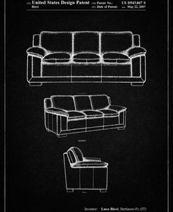 PP671-Vintage Black Couch Patent Poster