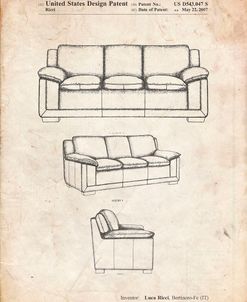 PP671-Vintage Parchment Couch Patent Poster