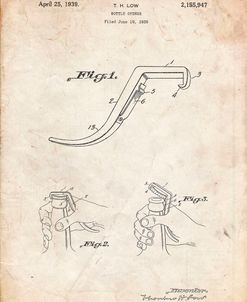 PP672-Vintage Parchment Bottle Opener Patent Poster