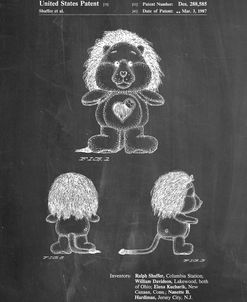 PP679-Chalkboard Brave heart Lion Care Bear Patent Art Print