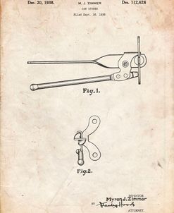 PP677-Vintage Parchment Can Opener Patent Poster