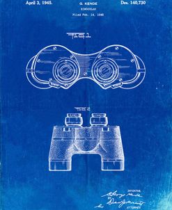 PP684-Faded Blueprint Binoculars Patent Poster