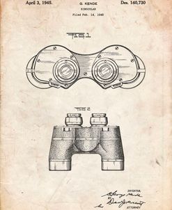 PP684-Vintage Parchment Binoculars Patent Poster