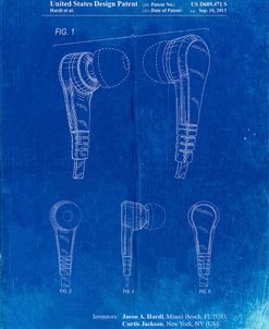 PP686-Faded Blueprint Ear Buds Patent Poster