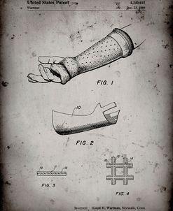 PP687-Faded Grey Orthopedic Hard Cast Patent Poster