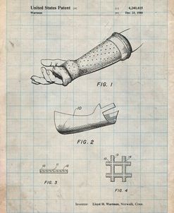 PP687-Antique Grid Parchment Orthopedic Hard Cast Patent Poster